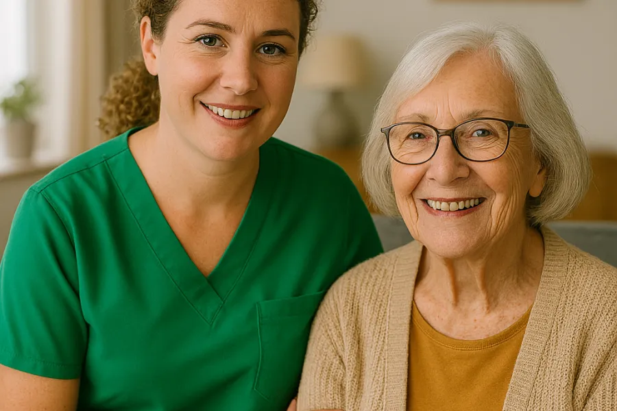 Verzorgende IG Woonzorg met cliënt