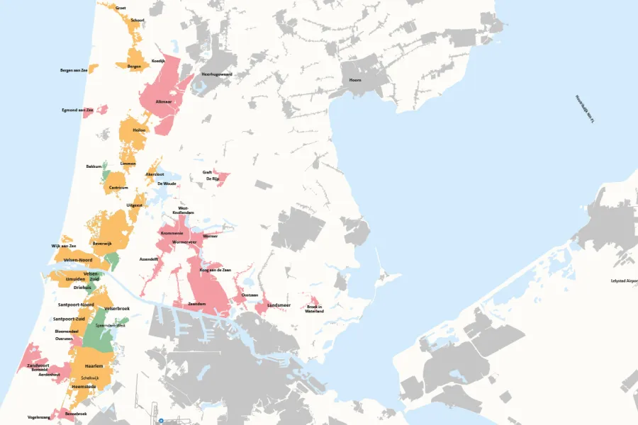 Landkaart met alle werkgebieden